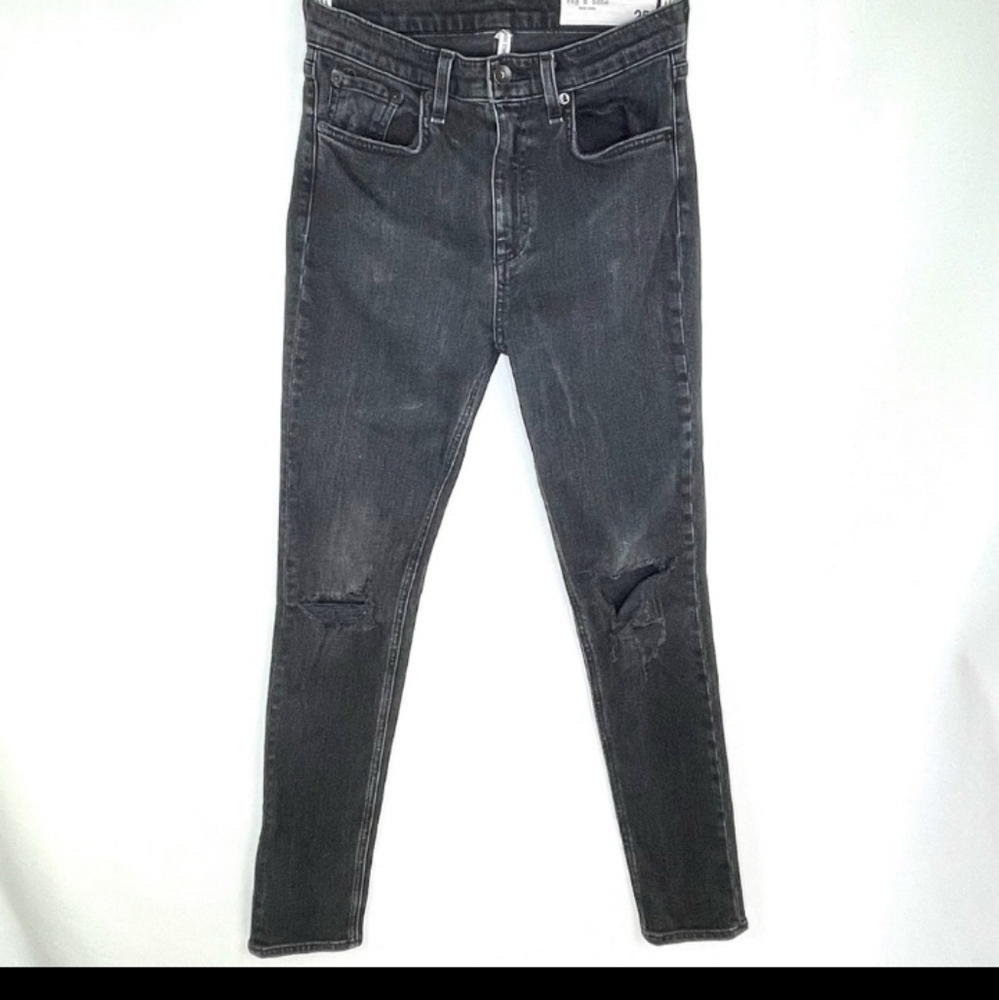 Rag & Bone High Rise faded black jeans 25
